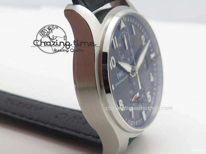MIROTIME 0513 Youthful Pilot Spitfire 3878 Chrono BP Gray Dial SS On Black Leather Strap A 7368